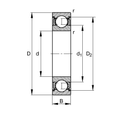 S 6310-2Z, (j) DIN 625-1 ˜ʵҪߴ, ɂ(c)g϶ܷ
