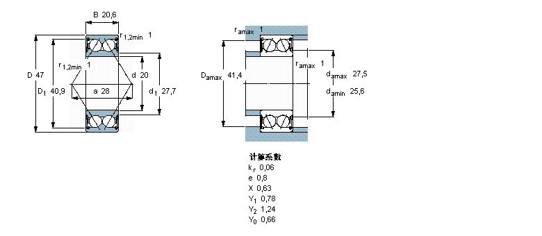 SKF ǽ|S, p, ܷ3204A-2RS1/MT33ӱD