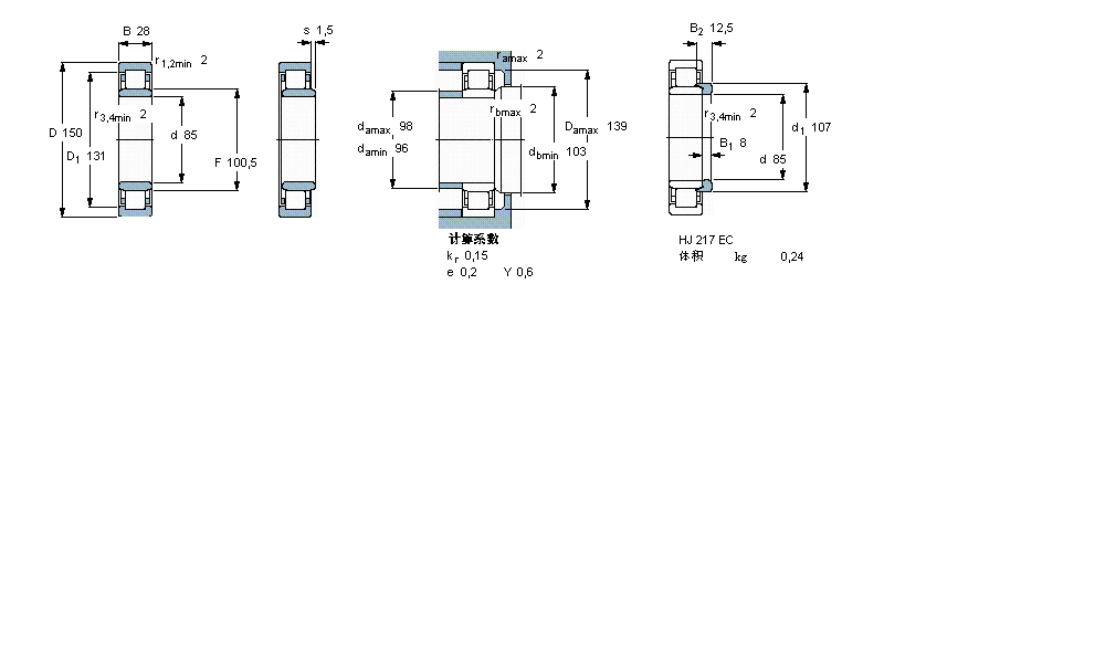 SKF ALS, , NJ OӋNJ217ECPӱD