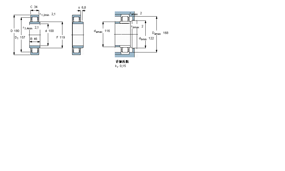 SKF ALS, , NU OӋNU2220ECPӱD