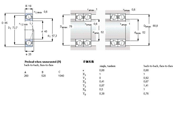 SKF ǽ|S, , ACD/HC, contact angle 25°, hybrid7209ACD/HCP4AӱD
