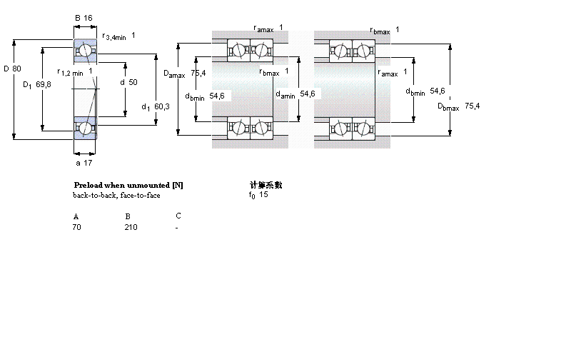 SKF ǽ|S, , CE/HC, contact angle 15°, hybrid7010CE/HCP4AӱD