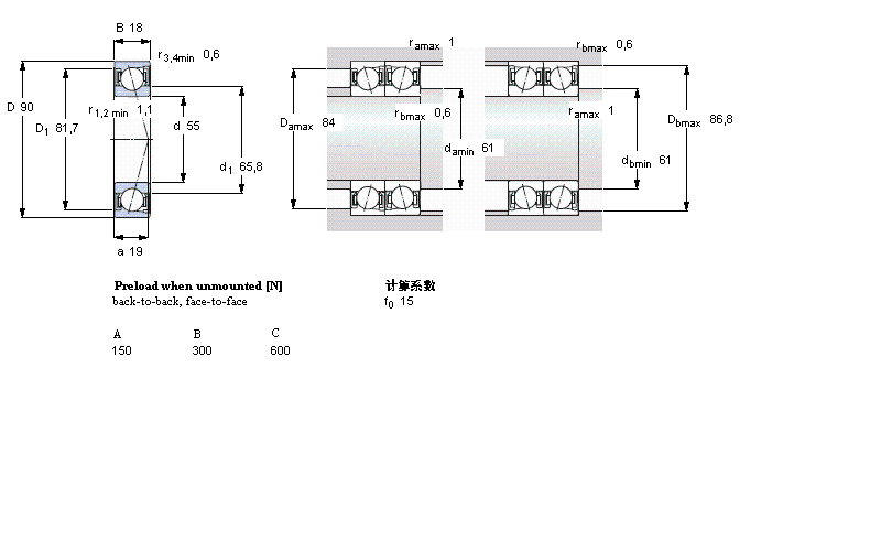 SKF ǽ|S, , S .. CD/HC, sealed, contact angle 15°, hybridS7011CD/HCP4AӱD