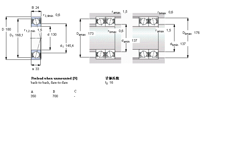 SKF ǽ|S, , S .. ACD, sealed, contact angle 25°S71926ACD/P4AӱD