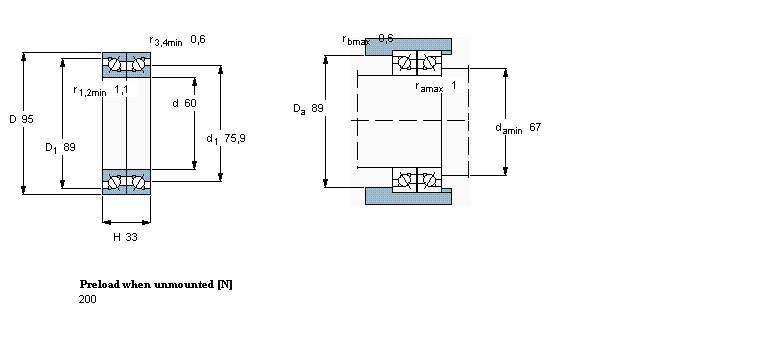 SKF p, ,߾S, BTM .. A design, 30°, hybrid, preload BBTM60A/HCP4CDBBӱD