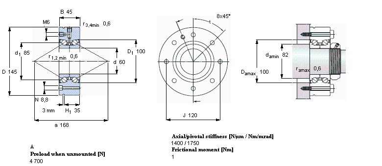 SKF ǽ|S for screw drives, double direction, for bolt mountingBEAM060145-2RSӱD