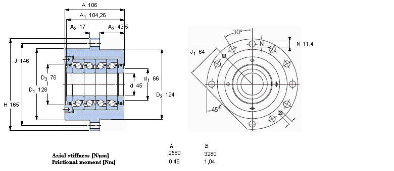 SKF ǽ|S for screw drives, cartridge units with flanged housingFBSA209/DFӱD
