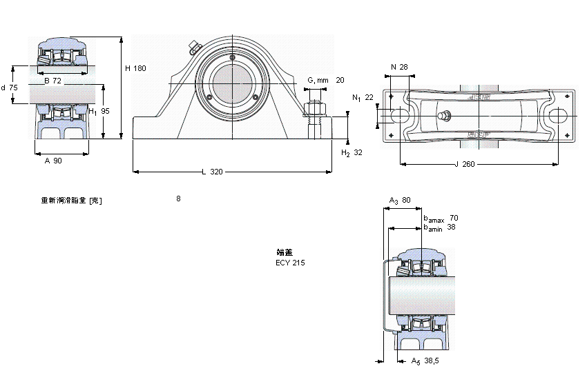 SKF LSʽSԪ, SKF ConCentra, non-locating units, relubrication-free (double-lip seals)SYNT70LWӱD