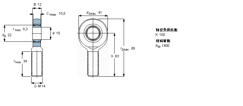 SKF So(h)U, ݼy, /PTFE(f)ϲSALKB14FӱD